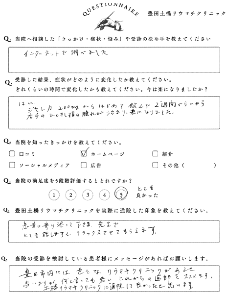 ジセレカ体験談、リウマチ治療体験談