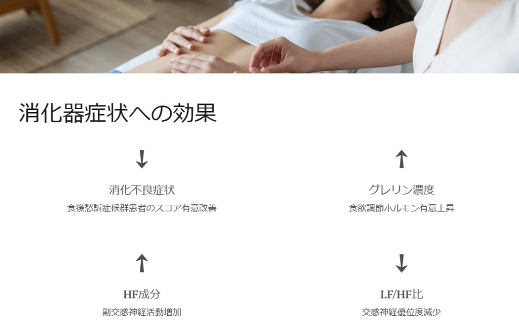 消化器症状への自律神経への鍼灸の作用